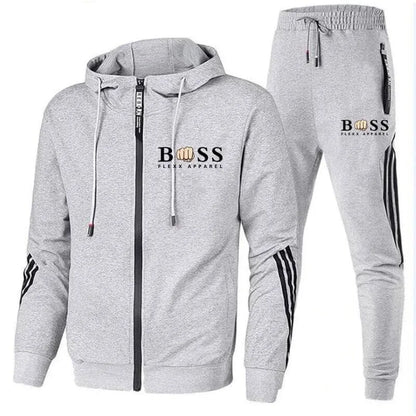 Sports tracksuit with hoodie and elastic waistband