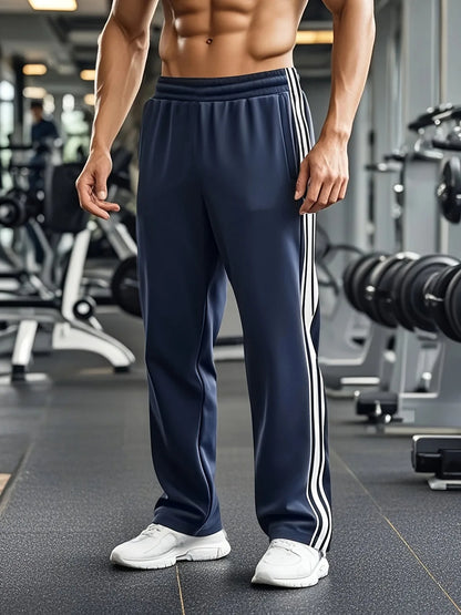 Sports Trousers with Elastic Waistband and Side Stripes