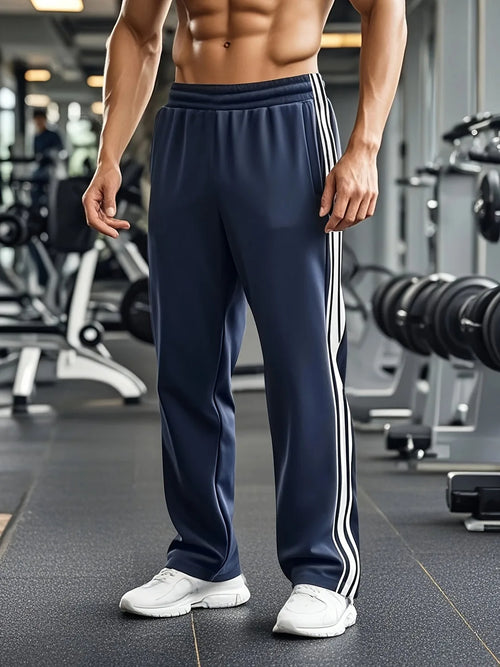 Sports Trousers with Elastic Waistband and Side Stripes