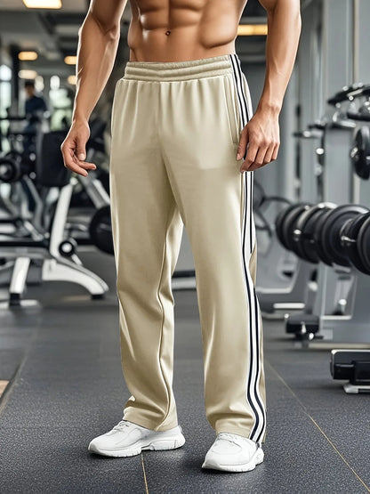 Sports Trousers with Elastic Waistband and Side Stripes