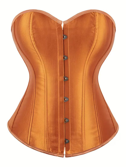 Strapless corset with lace-up and button closure