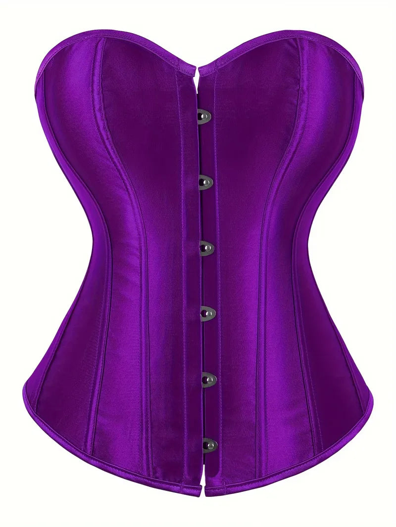 Strapless corset with lace-up and button closure