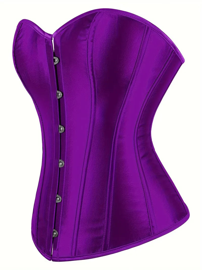 Strapless corset with lace-up and button closure