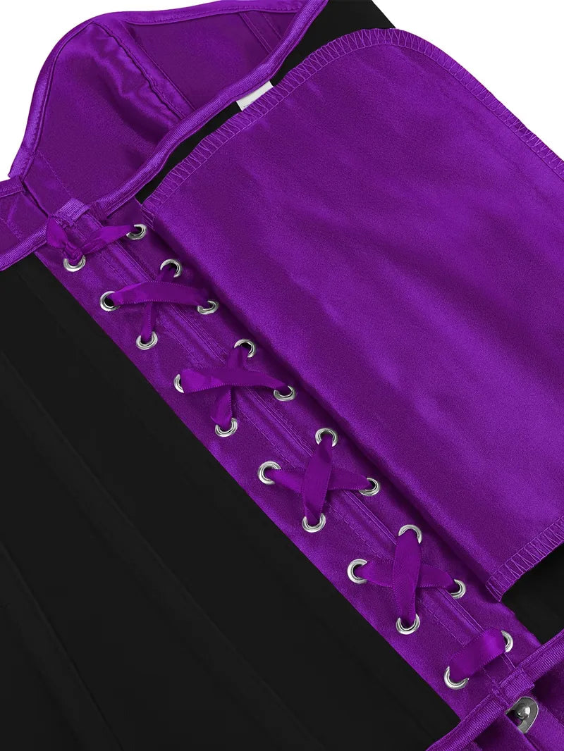 Strapless corset with lace-up and button closure