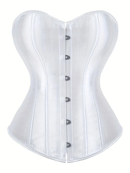 Strapless corset with lace-up and button closure