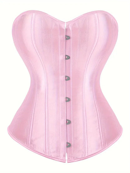 Strapless corset with lace-up and button closure