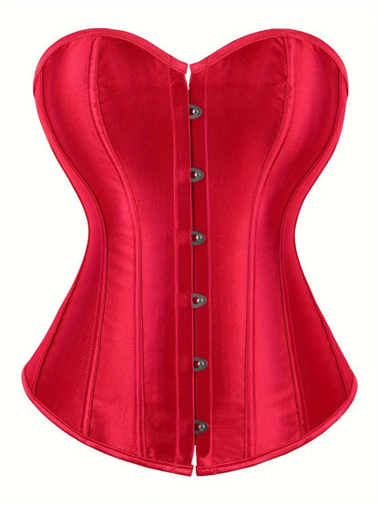 Strapless corset with lace-up and button closure