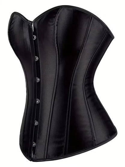 Strapless corset with lace-up and button closure