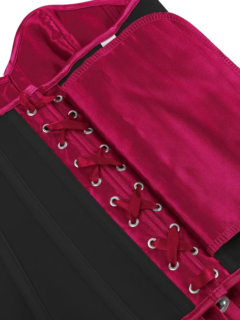 Strapless corset with lace-up and button closure