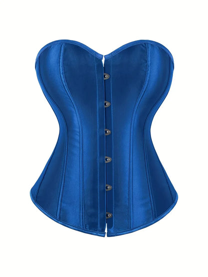 Strapless corset with lace-up and button closure