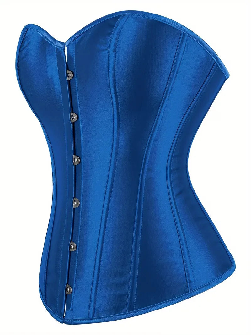 Strapless corset with lace-up and button closure