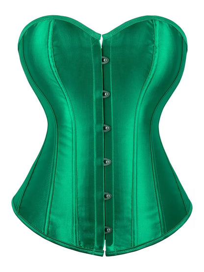 Strapless corset with lace-up and button closure