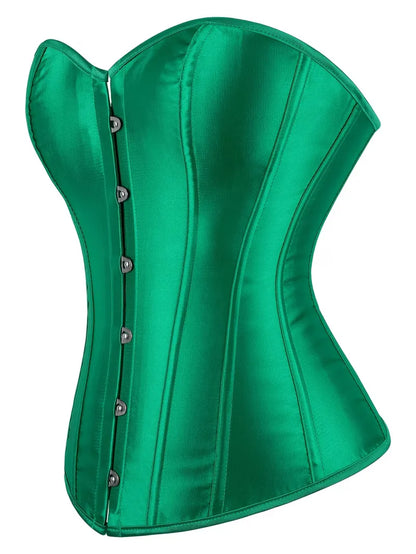 Strapless corset with lace-up and button closure