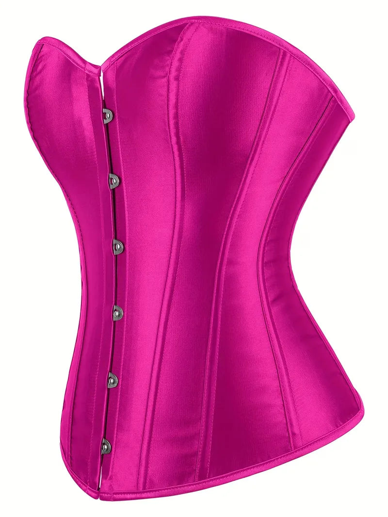 Strapless corset with lace-up and button closure