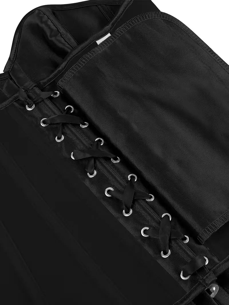 Strapless corset with lace-up and button closure