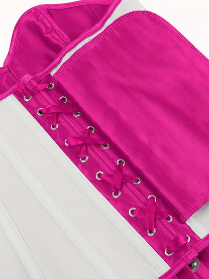 Strapless corset with lace-up and button closure