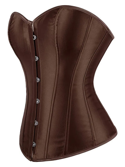 Strapless corset with lace-up and button closure