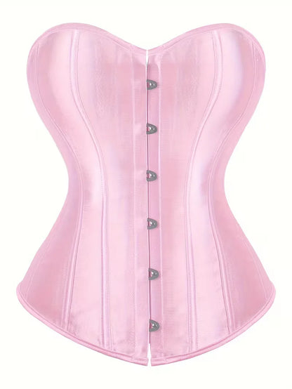 Strapless corset with lace-up and button closure