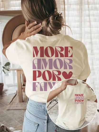 More Amore Please T-shirt with Print and Short Sleeves