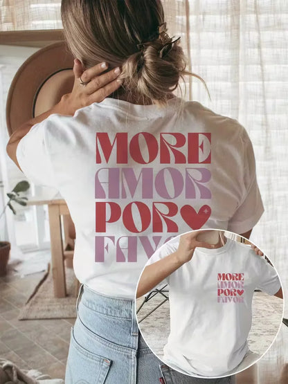 More Amore Please T-shirt with Print and Short Sleeves