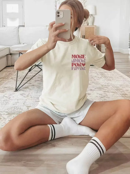 More Amore Please T-shirt with Print and Short Sleeves