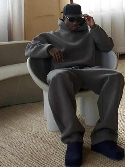 Tracksuit with hoodie and trousers in loose fit