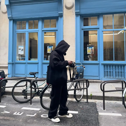 Tracksuit with hoodie and trousers in loose fit