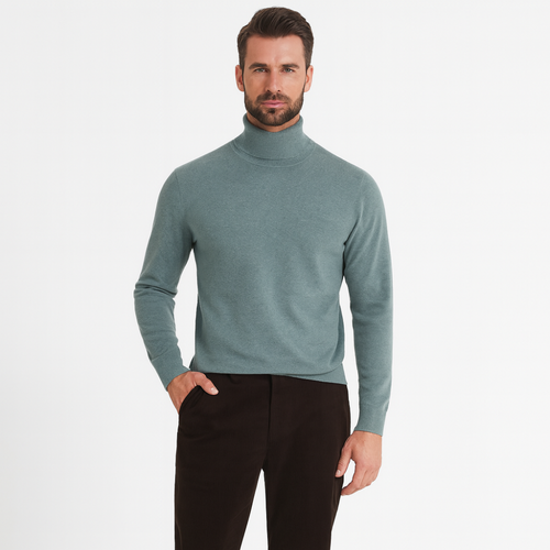 Sweater with high turtleneck and long sleeves
