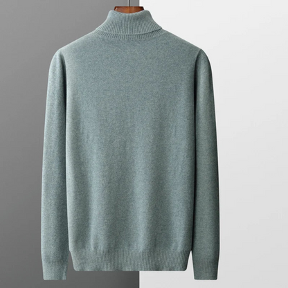 Sweater with high turtleneck and long sleeves