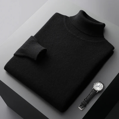 Sweater with high turtleneck and long sleeves
