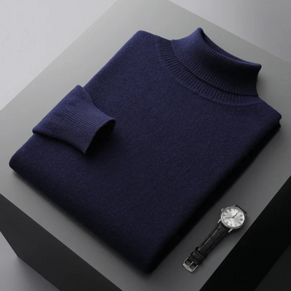 Sweater with high turtleneck and long sleeves