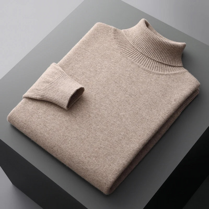 Sweater with high turtleneck and long sleeves