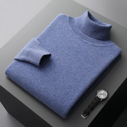 Sweater with high turtleneck and long sleeves