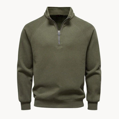 Hugo | Jumper with Quarter Zip and Stand-Up Collar
