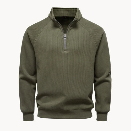 Hugo | Jumper with Quarter Zip and Stand-Up Collar