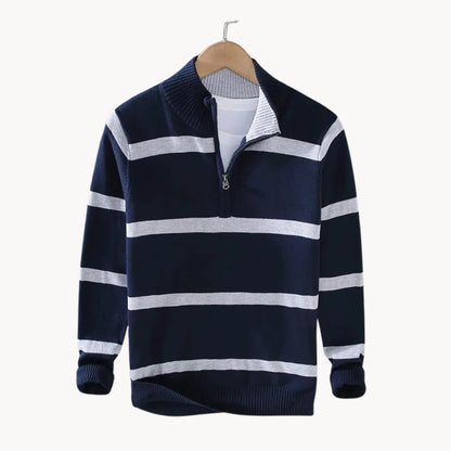 Hugo | Jumper with Quarter Zip and Stand-Up Collar