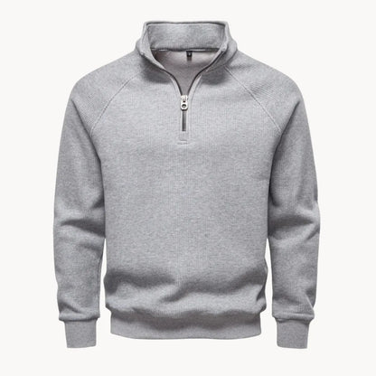 Hugo | Jumper with Quarter Zip and Stand-Up Collar