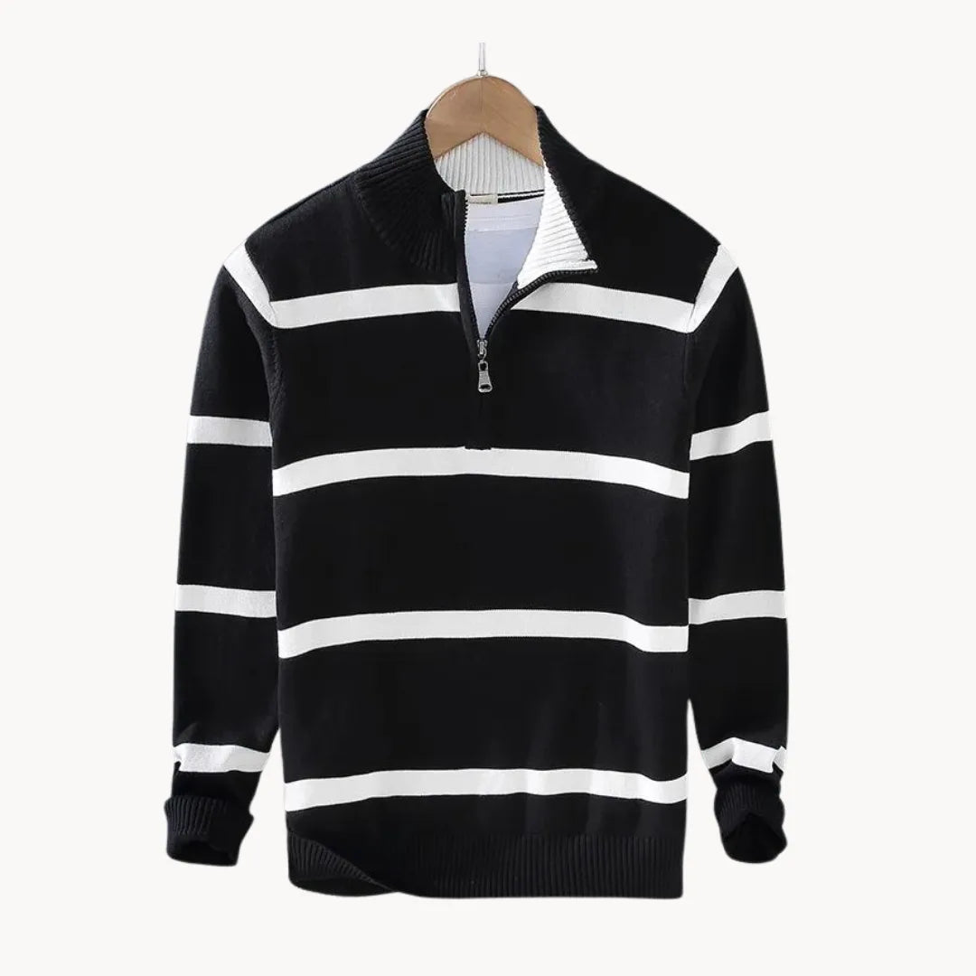 Hugo | Jumper with Quarter Zip and Stand-Up Collar