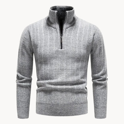 Hugo | Jumper with Quarter Zip and Stand-Up Collar