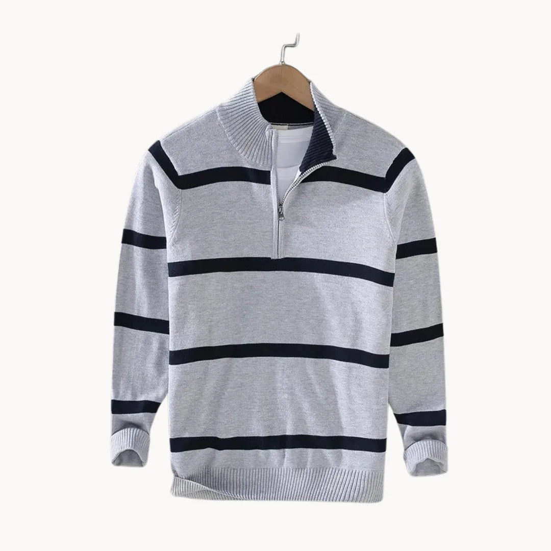 Hugo | Jumper with Quarter Zip and Stand-Up Collar