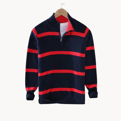 Hugo | Jumper with Quarter Zip and Stand-Up Collar