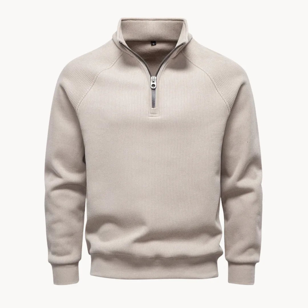 Hugo | Jumper with Quarter Zip and Stand-Up Collar