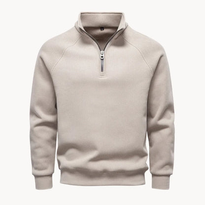 Hugo | Jumper with Quarter Zip and Stand-Up Collar