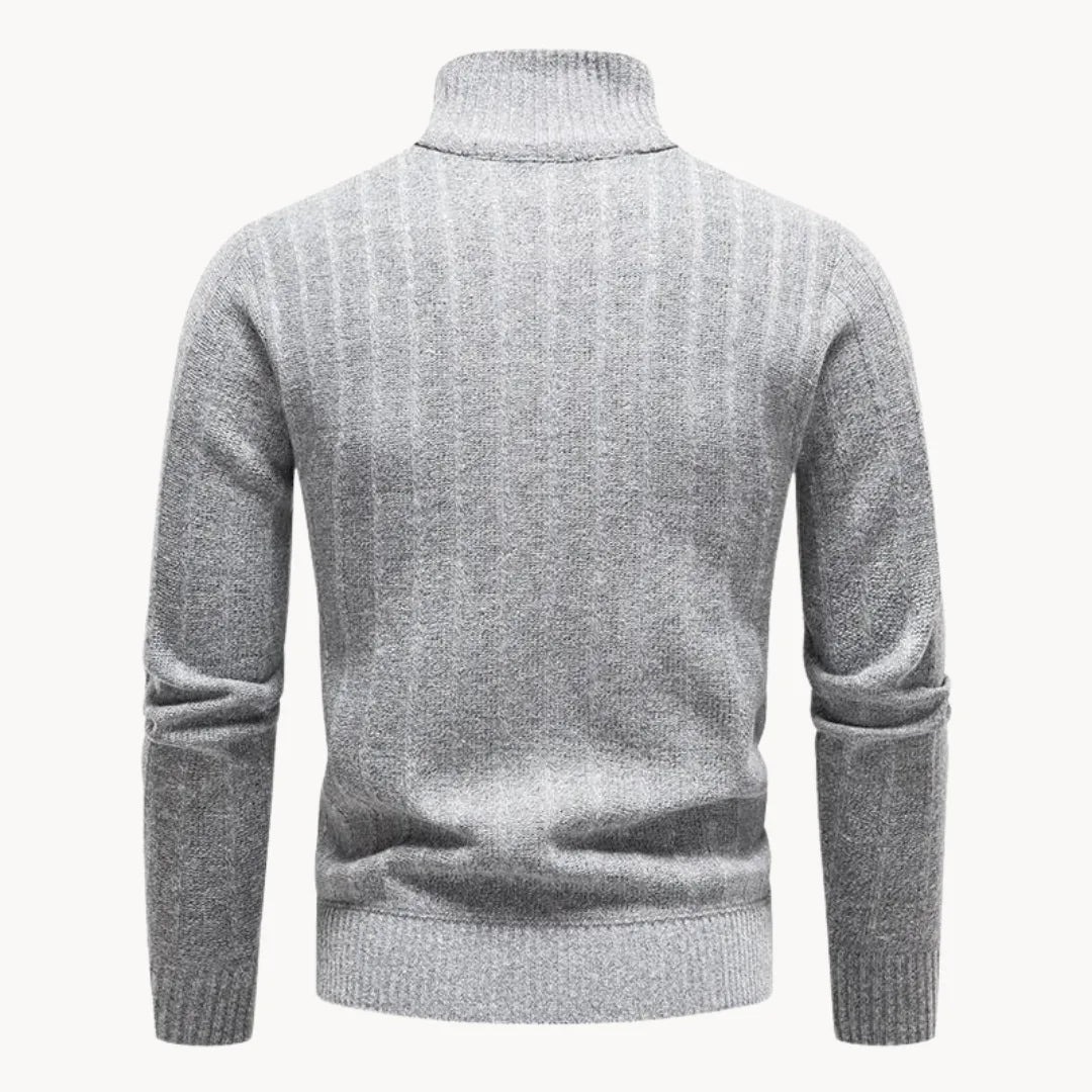 Hugo | Jumper with Quarter Zip and Stand-Up Collar