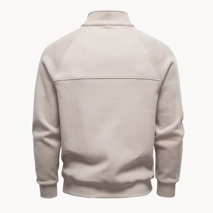 Hugo | Jumper with Quarter Zip and Stand-Up Collar