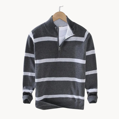 Hugo | Jumper with Quarter Zip and Stand-Up Collar