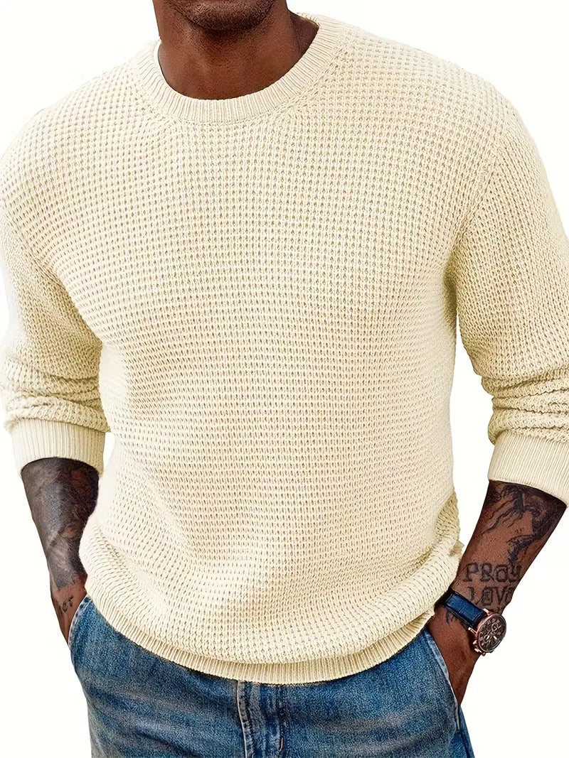 Sweater with Round Neck and Long Sleeves
