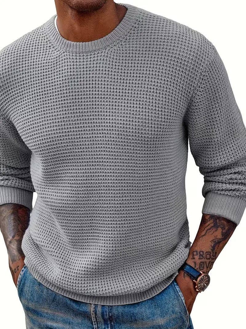 Sweater with Round Neck and Long Sleeves