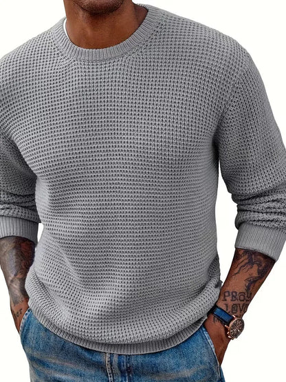 Sweater with Round Neck and Long Sleeves