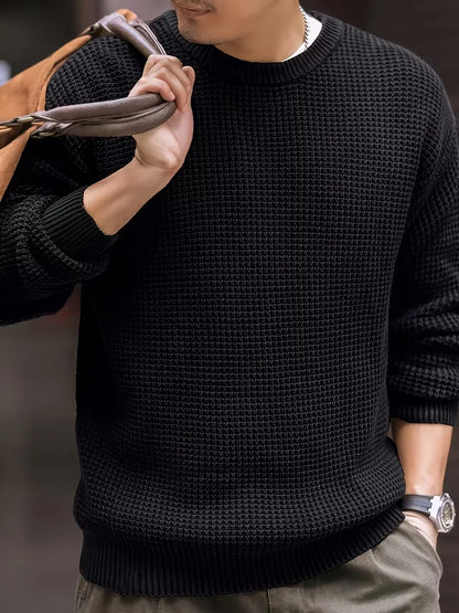 Sweater with Round Neck and Long Sleeves